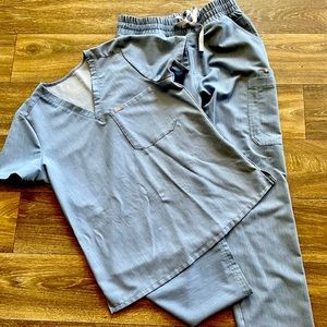 Denim color Figs scrubs in medium